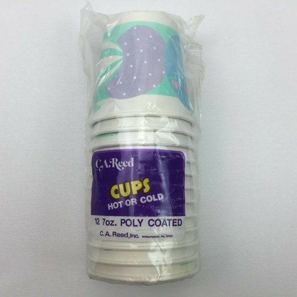 Vintage C.A. Reed Easter Egg Two Packs Party Hot Cold Drink Cups 7 ozs - Picture 4 of 5